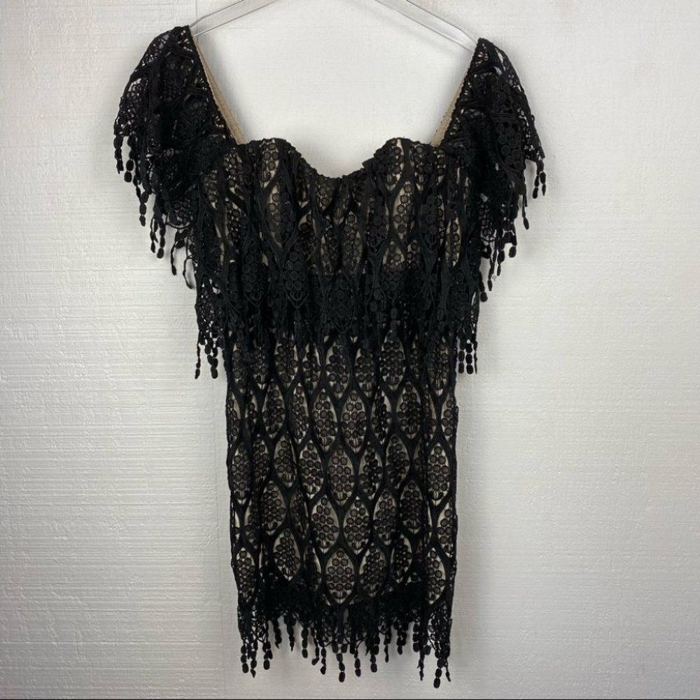 Stone Cold Fox Dress XS Iowa Lace Black Mini Boho